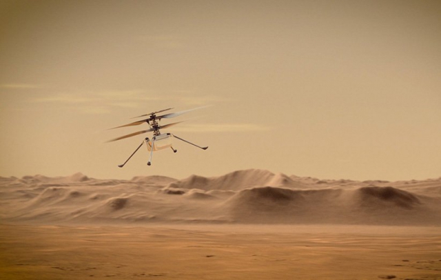 Ingenuity Flight on Mars Illustration