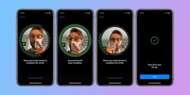 how to use iphone face id with mask