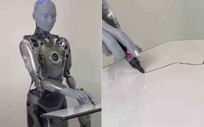 بروزرسانی جدید ربات انسان نمای Ameca: قابلیت نقاشی کردن!!